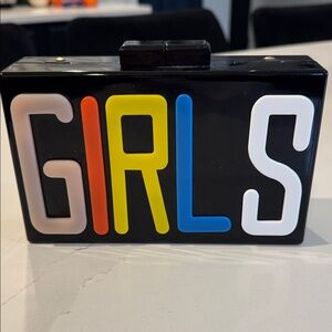 Black Multicolor GIRLS Clutch With Strap